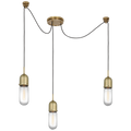 Junio 3-Light Chandelier | Hand-Rubbed Antique Brass | Clear Glass