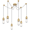 Junio 6-Light Chandelier | Hand-Rubbed Antique Brass | Clear Glass