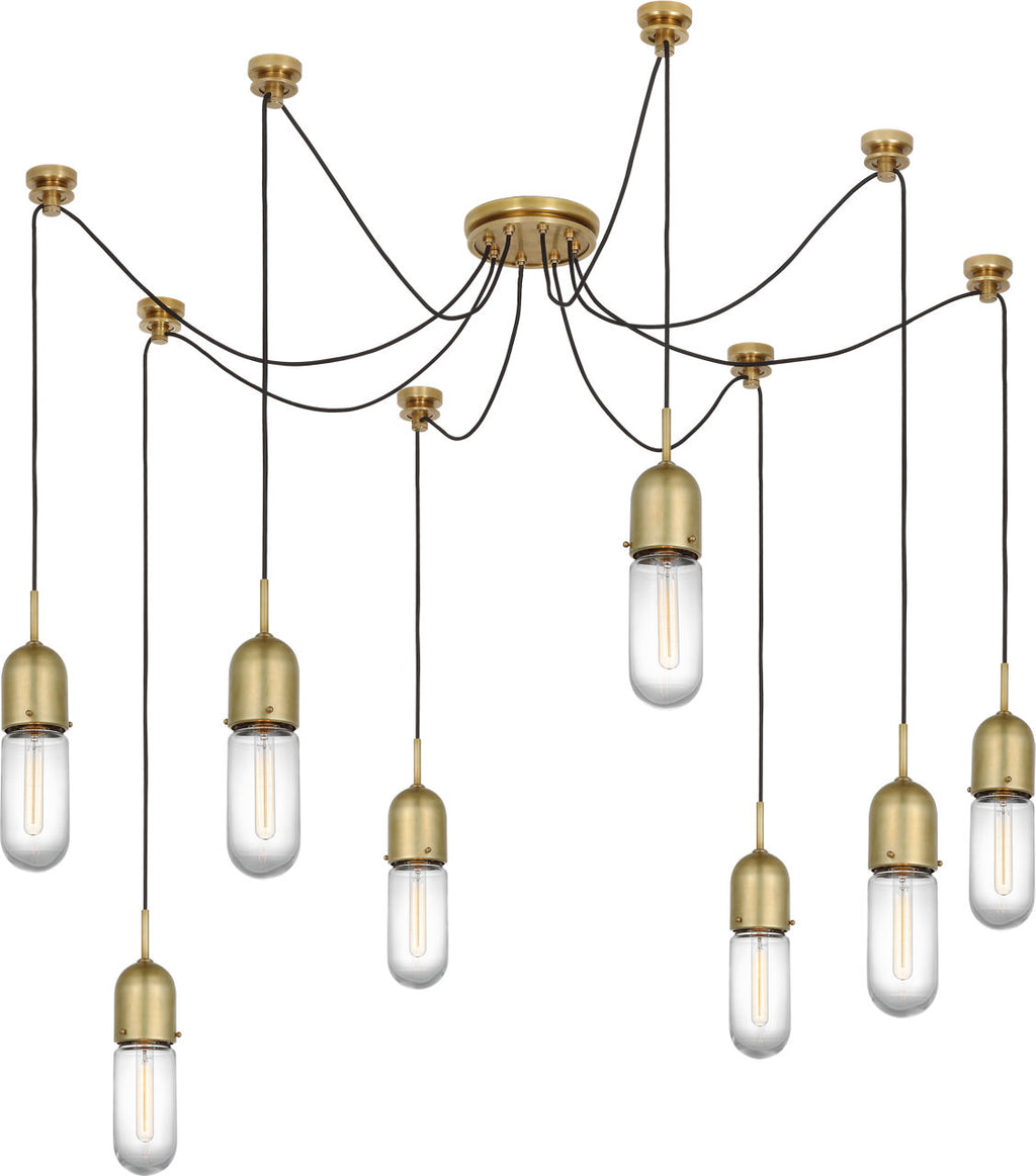 Junio 8-Light Chandelier | Hand-Rubbed Antique Brass | Clear Glass