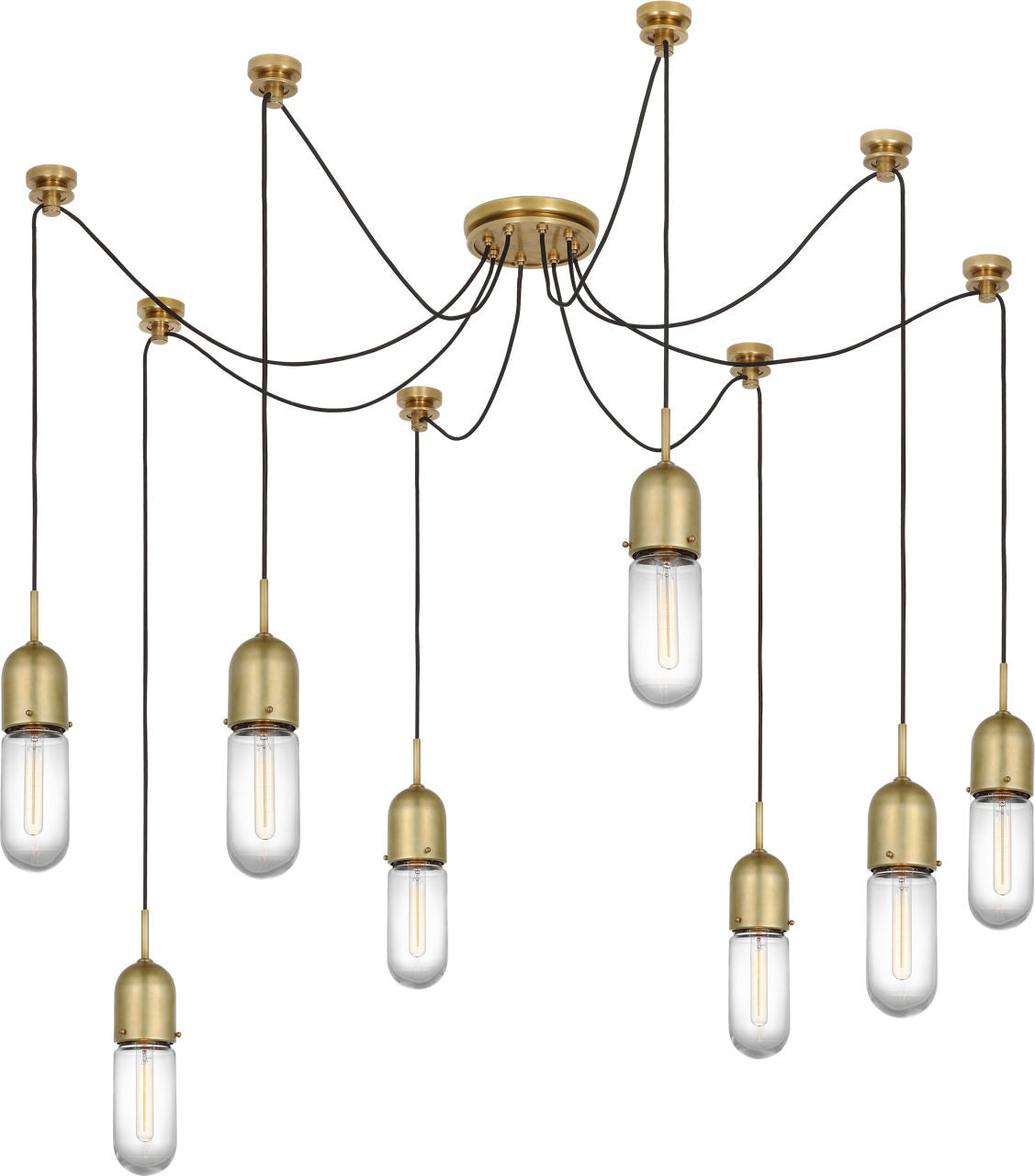 Junio 8-Light Chandelier | Hand-Rubbed Antique Brass | Clear Glass
