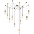 Junio 10-Light Chandelier | Hand-Rubbed Antique Brass | Frosted Glass