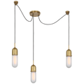 Junio 3-Light Chandelier | Hand-Rubbed Antique Brass | Frosted Glass