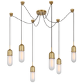 Junio 6-Light Chandelier | Hand-Rubbed Antique Brass | Frosted Glass