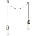 Junio 2-Light Chandelier | Polished Nickel | Clear Glass