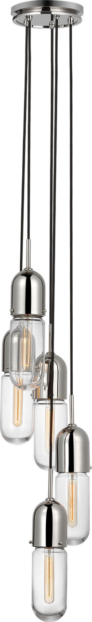 Junio 5-Light Chandelier | Polished Nickel | Clear Glass
