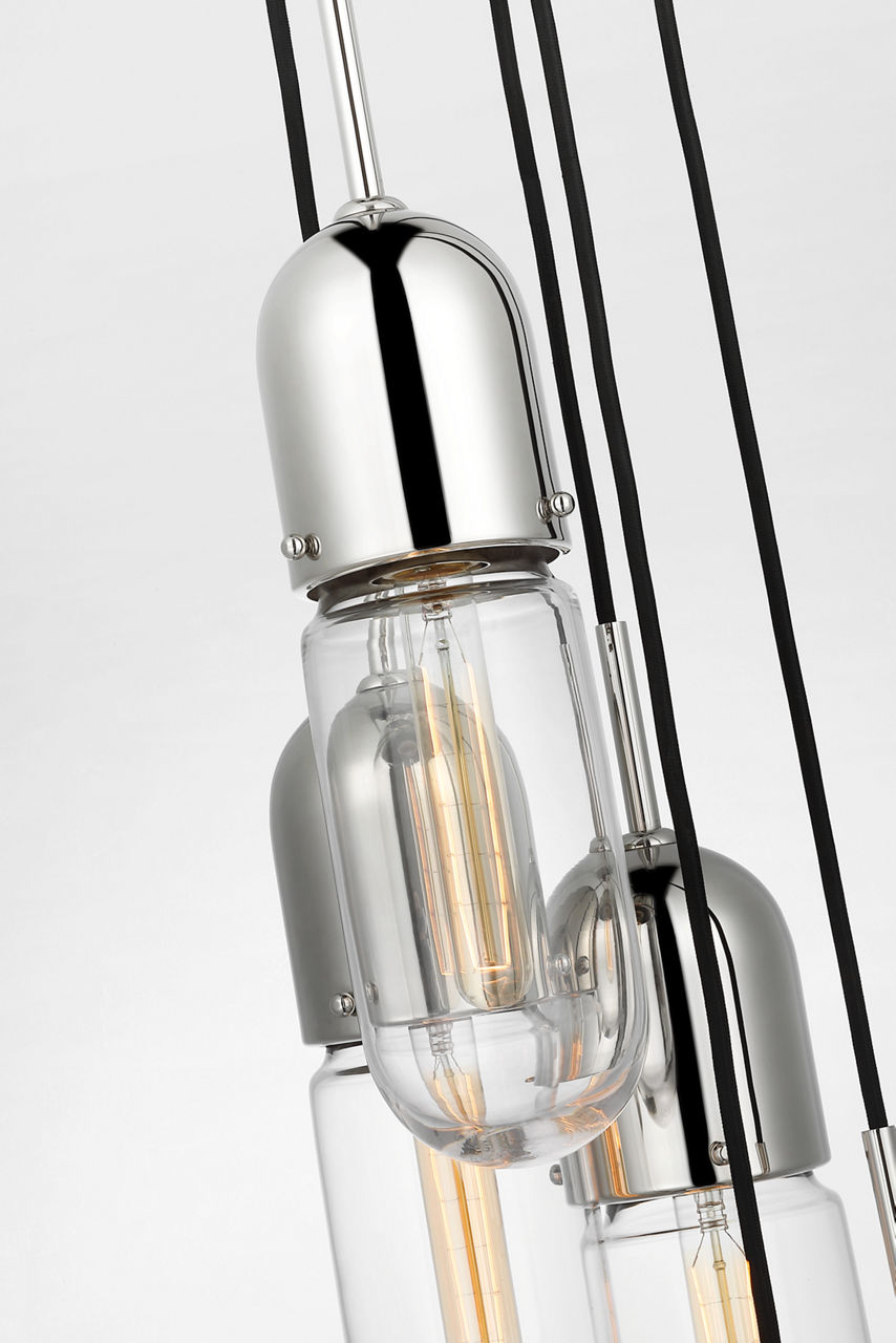 Junio 5-Light Chandelier | Polished Nickel | Clear Glass