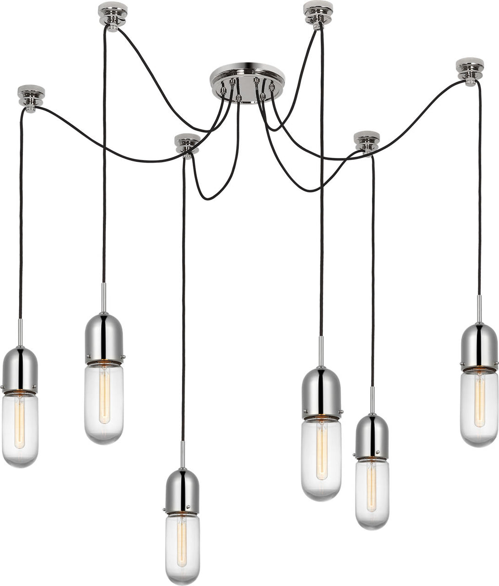 Junio 6-Light Chandelier | Polished Nickel | Clear Glass