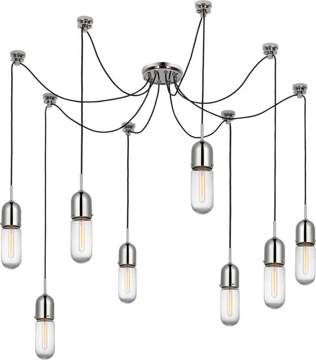 Junio 8-Light Chandelier | Polished Nickel | Clear Glass