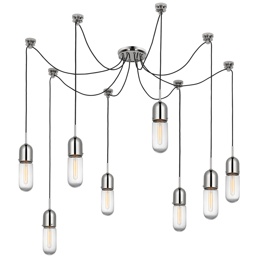Junio 8-Light Chandelier | Polished Nickel | Clear Glass