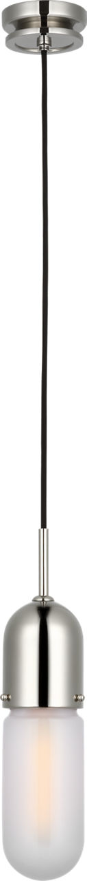 Junio Single Light Pendant | Polished Nickel | Frosted Glass