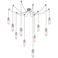Junio 10-Light Chandelier | Polished Nickel | Frosted Glass