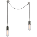 Junio 2-Light Chandelier | Polished Nickel | Frosted Glass