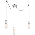 Junio 3-Light Chandelier | Polished Nickel | Frosted Glass