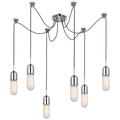 Junio 6-Light Chandelier | Polished Nickel | Frosted Glass
