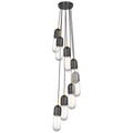 Junio 8-Light Pendant | Bronze and Brass | Clear Glass
