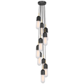Junio 10-Light Pendant | Bronze and Brass | Frosted Glass
