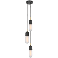 Junio 3-Light Pendant | Bronze and Brass | Frosted Glass