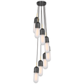 Junio 8-Light Pendant | Bronze and Brass | Frosted Glass