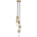 Junio 5-Light Pendant | Hand-Rubbed Antique Brass | Clear Glass