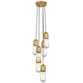 Junio 6-Light Pendant | Hand-Rubbed Antique Brass | Clear Glass