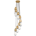 Junio 8-Light Pendant | Hand-Rubbed Antique Brass | Clear Glass