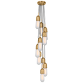 Junio 10-Light Pendant | Hand-Rubbed Antique Brass | Frosted Glass