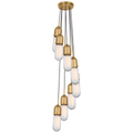 Junio 8-Light Pendant | Hand-Rubbed Antique Brass | Frosted Glass