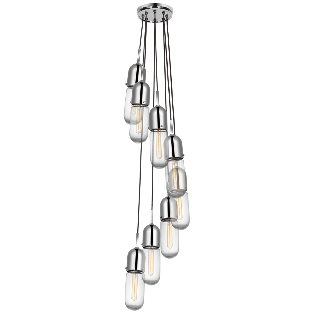 Junio 8-Light Pendant | Polished Nickel | Clear Glass
