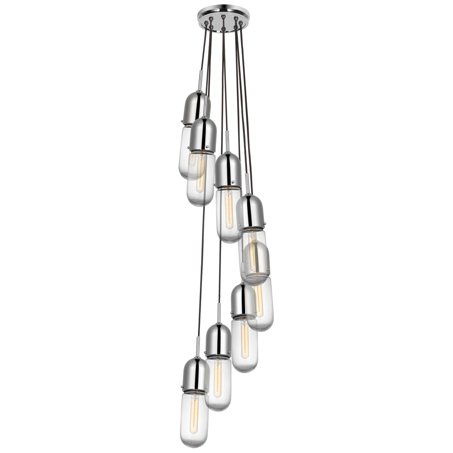 Junio 8-Light Pendant | Polished Nickel | Clear Glass