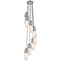Junio 8-Light Pendant | Polished Nickel | Frosted Glass