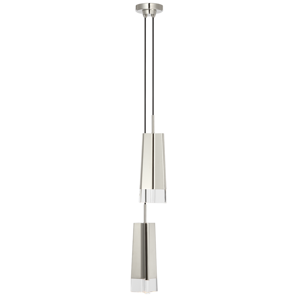 Matcha 2 Light Pendant | Polished Nickel | Clear Glass