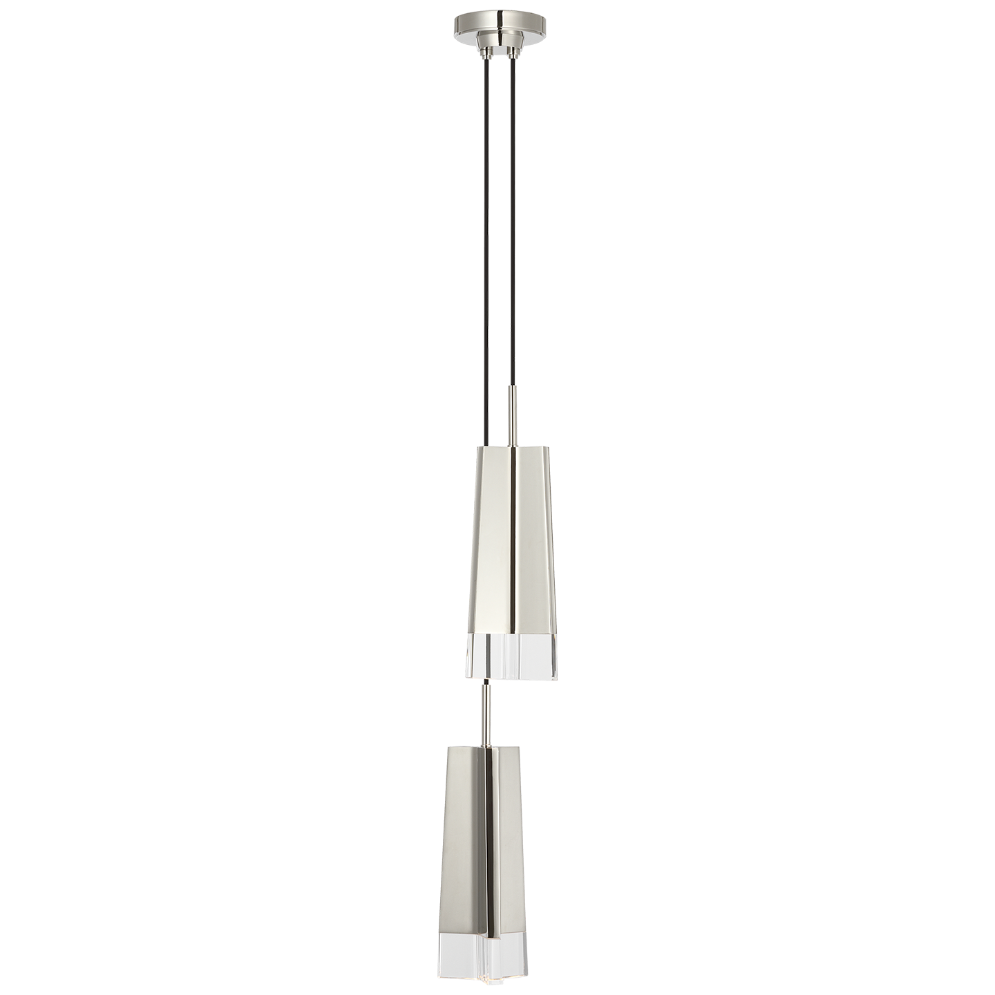 Matcha 2 Light Pendant | Polished Nickel | Clear Glass