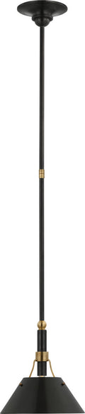 Turlington Small Pendant | Bronze and Hand-Rubbed Antique Brass | Bronze Shade