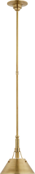 Turlington Small Pendant | Hand-Rubbed Antique Brass | Hand-Rubbed Antique Brass Shade