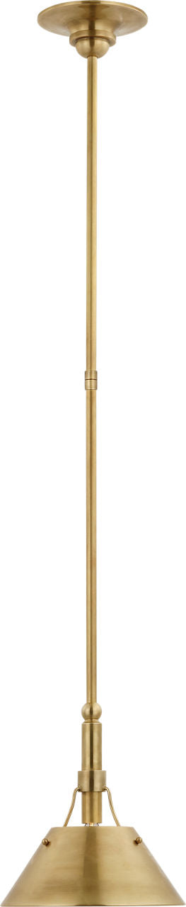 Turlington Small Pendant | Hand-Rubbed Antique Brass | Hand-Rubbed Antique Brass Shade