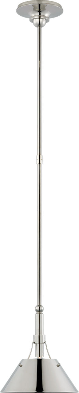 Turlington Small Pendant | Polished Nickel | Polished Nickel Shade