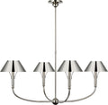 Turlington Arched Chandelier | Polished Nickel | Polished Nickel Shade