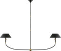 Turlington XL Linear Chandelier | Bronze and Hand-Rubbed Antique Brass | Bronze Shade