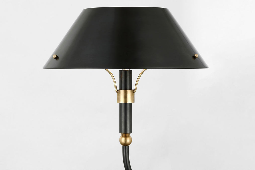Turlington XL Linear Chandelier | Bronze and Hand-Rubbed Antique Brass | Bronze Shade