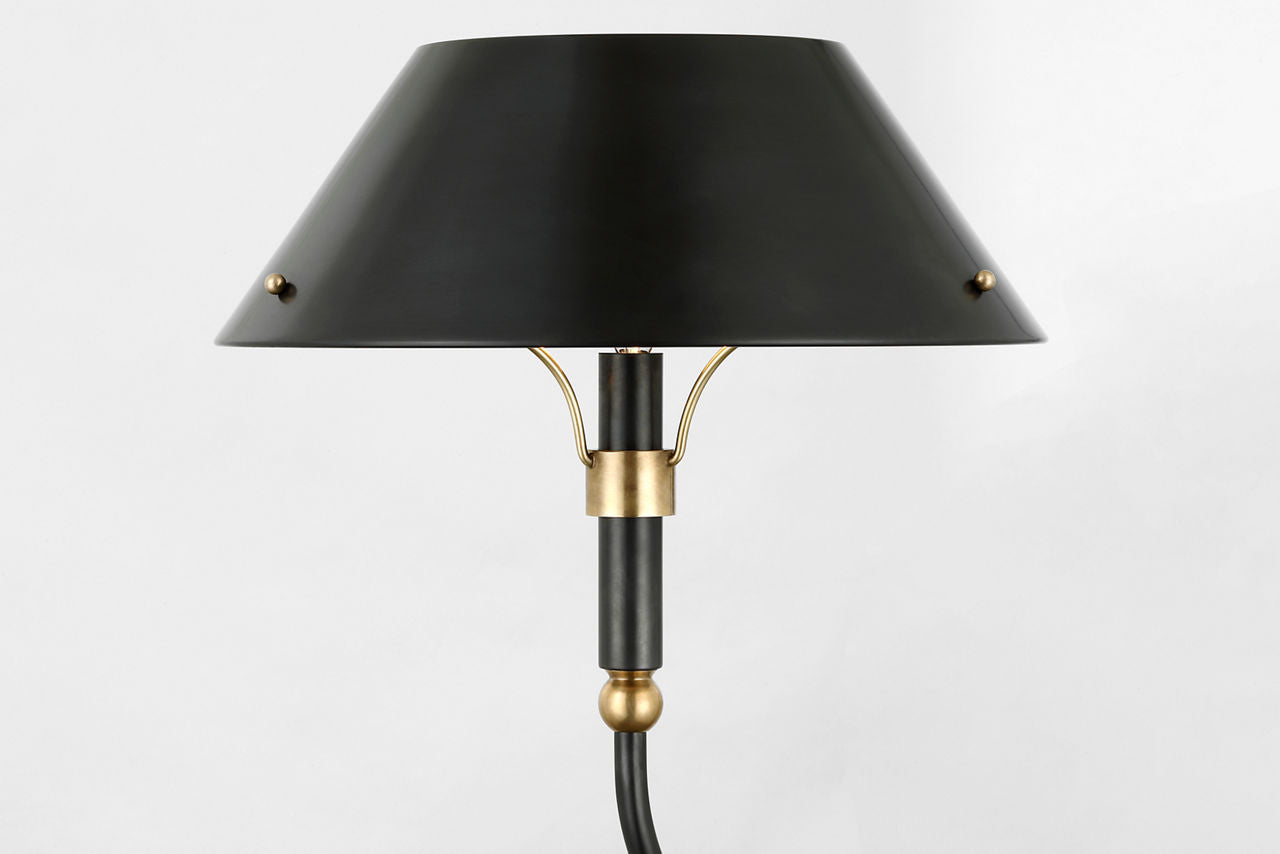 Turlington XL Linear Chandelier | Bronze and Hand-Rubbed Antique Brass | Bronze Shade