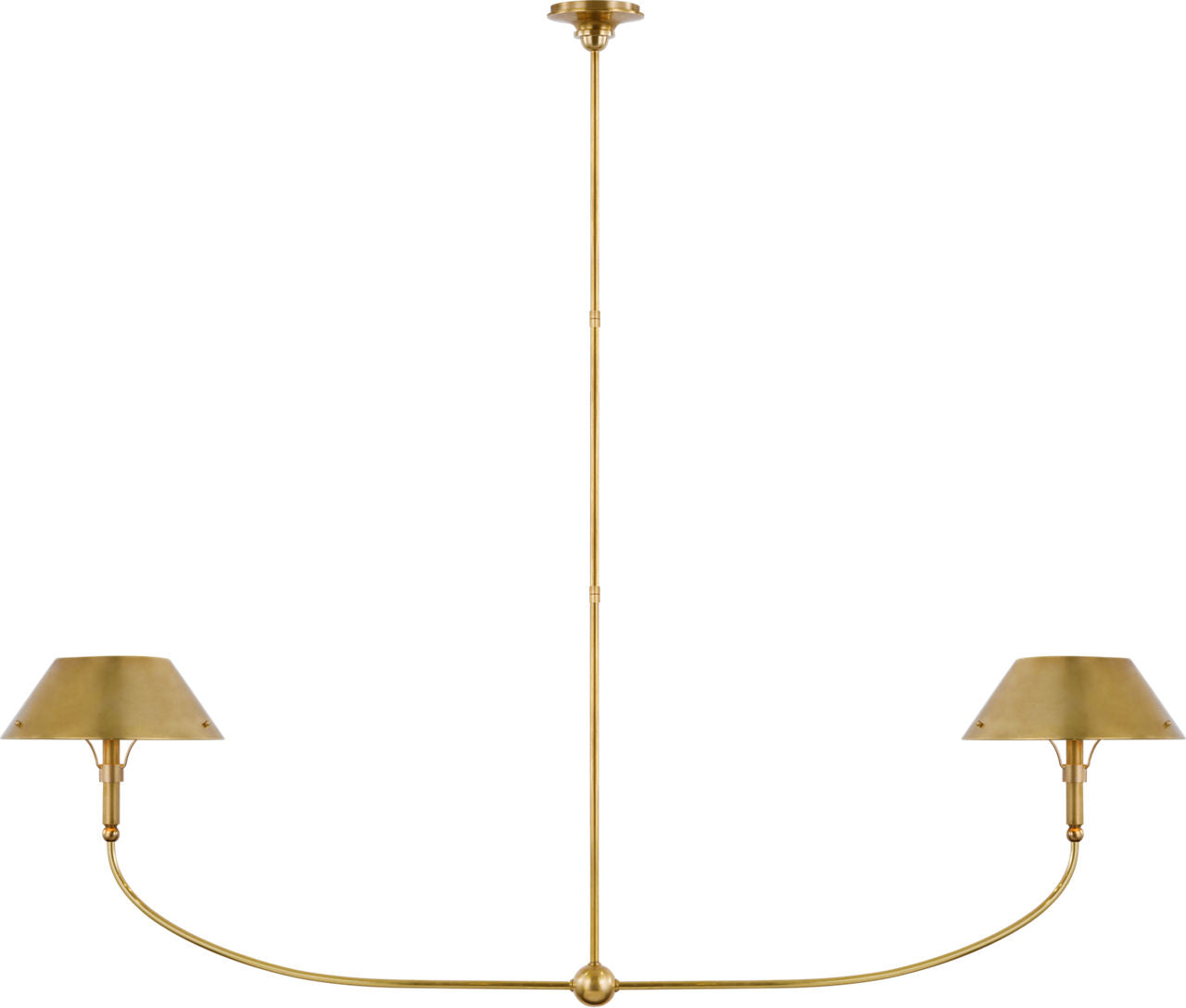 Turlington XL Linear Chandelier | Hand-Rubbed Antique Brass | Hand-Rubbed Antique Brass Shade