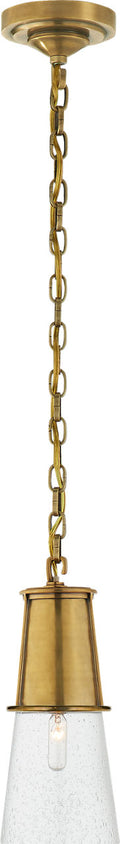 Robinson Small Pendant | Hand-Rubbed Antique Brass | Seeded Glass
