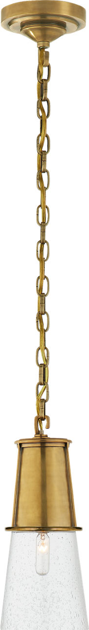 Robinson Small Pendant | Hand-Rubbed Antique Brass | Seeded Glass