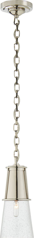 Robinson Small Pendant | Polished Nickel | Seeded Glass