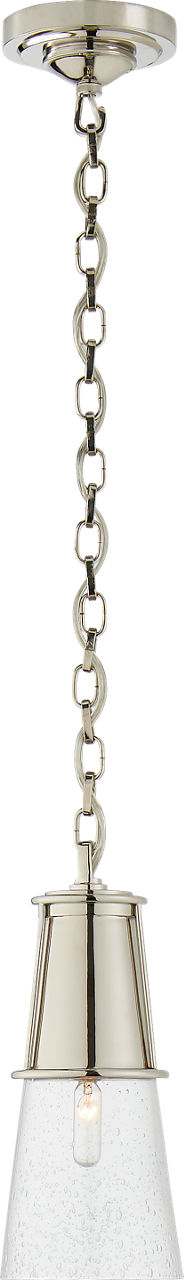Robinson Small Pendant | Polished Nickel | Seeded Glass