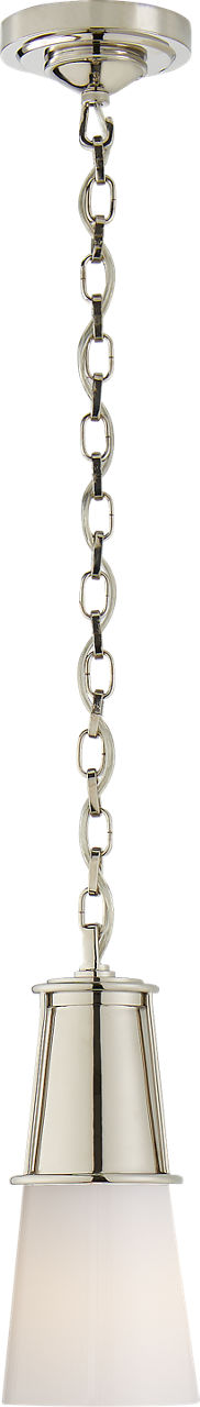 Robinson Small Pendant | Polished Nickel | White Glass