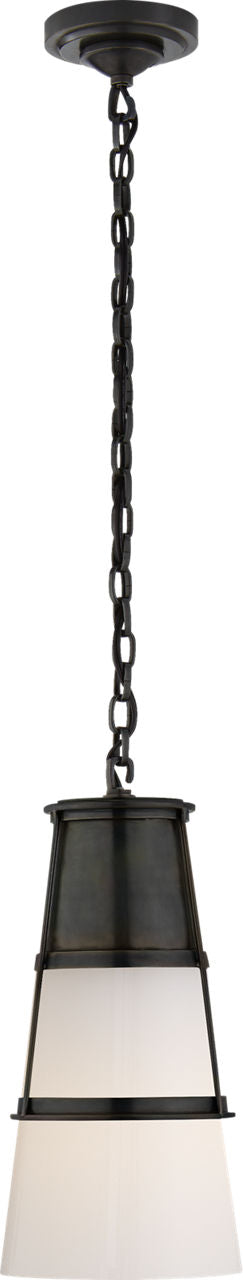 Robinson Medium Pendant | Bronze | White Glass