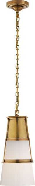 Robinson Medium Pendant | Hand-Rubbed Antique Brass | White Glass