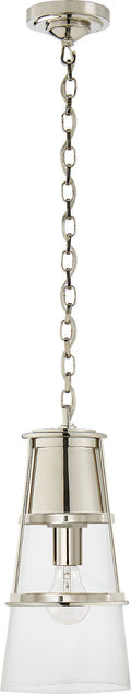 Robinson Medium Pendant | Polished Nickel | Clear Glass