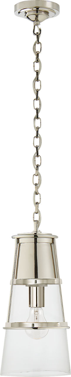Robinson Medium Pendant | Polished Nickel | Clear Glass